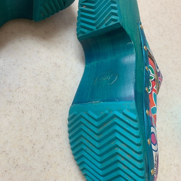 Authentic Coach Women’s Multi Colored Leather Jessi Pop Clogs Shoes 9 - Picture 5 of 9